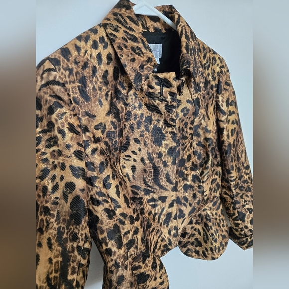 WORTH leopard print cocktail blazer vintage 90s maximalist | 6 - Picture 6 of 6